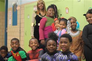 2nd graders in Halloween Costume 